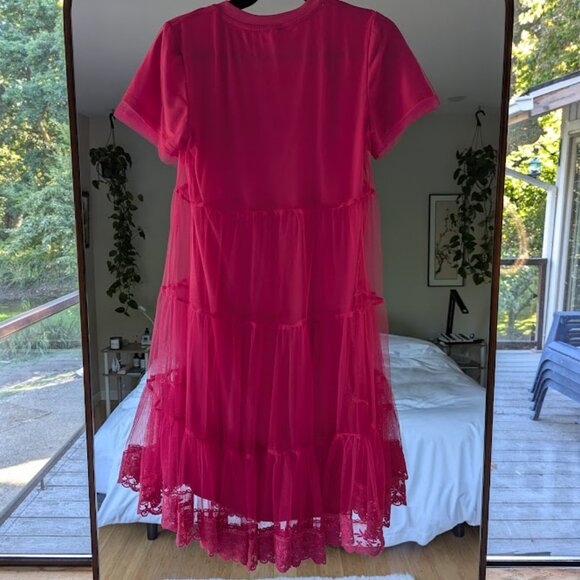Wishlist Short Sleeve Mesh Skirt Dress Size Small - Picture 5 of 5
